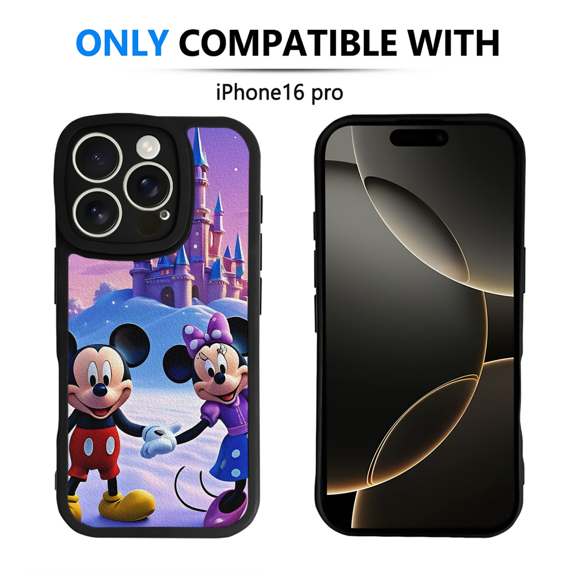 （画像用） ミッキーマウス Mickey Mouse 【iPhone 16シリーズ対応】シリコンスマホケース（レザー調） 材質：シリコン